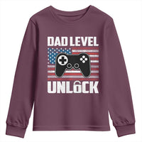 Funny New Dad Youth Sweatshirt First Fathers Day Dad Level Unlocked Gaming Gamer - Wonder Print Shop