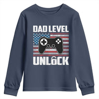 Funny New Dad Youth Sweatshirt First Fathers Day Dad Level Unlocked Gaming Gamer - Wonder Print Shop