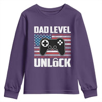 Funny New Dad Youth Sweatshirt First Fathers Day Dad Level Unlocked Gaming Gamer - Wonder Print Shop