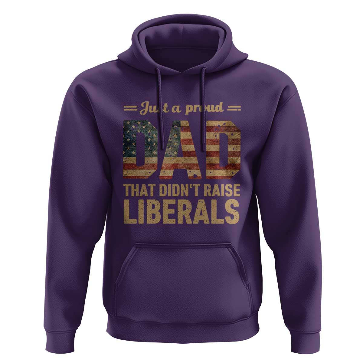 Just A Proud Dad That Didn't Raise Liberals Hoodie Retro American Flag - Wonder Print Shop