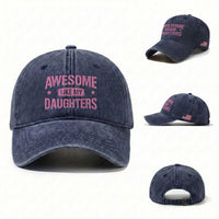 Awesome Like My Daughters Washed Cotton Baseball Cap Funny Girl Dad Fathers Day