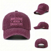 Awesome Like My Daughters Washed Cotton Baseball Cap Funny Girl Dad Fathers Day