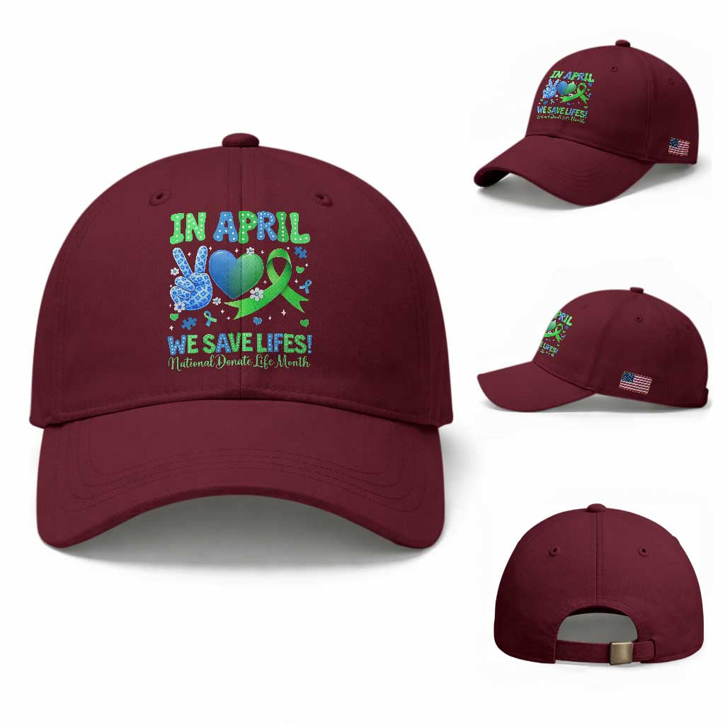 Donate Life Month Baseball Cap In April We Save Lives Organ Donation