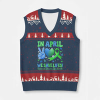 Donate Life Month V-Neck Knit Sweater Vest In April We Save Lives Organ Donation