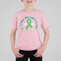 National Donate Life Month T Shirt For Kid Green Ribbon Organ Donation In April We Save Lives