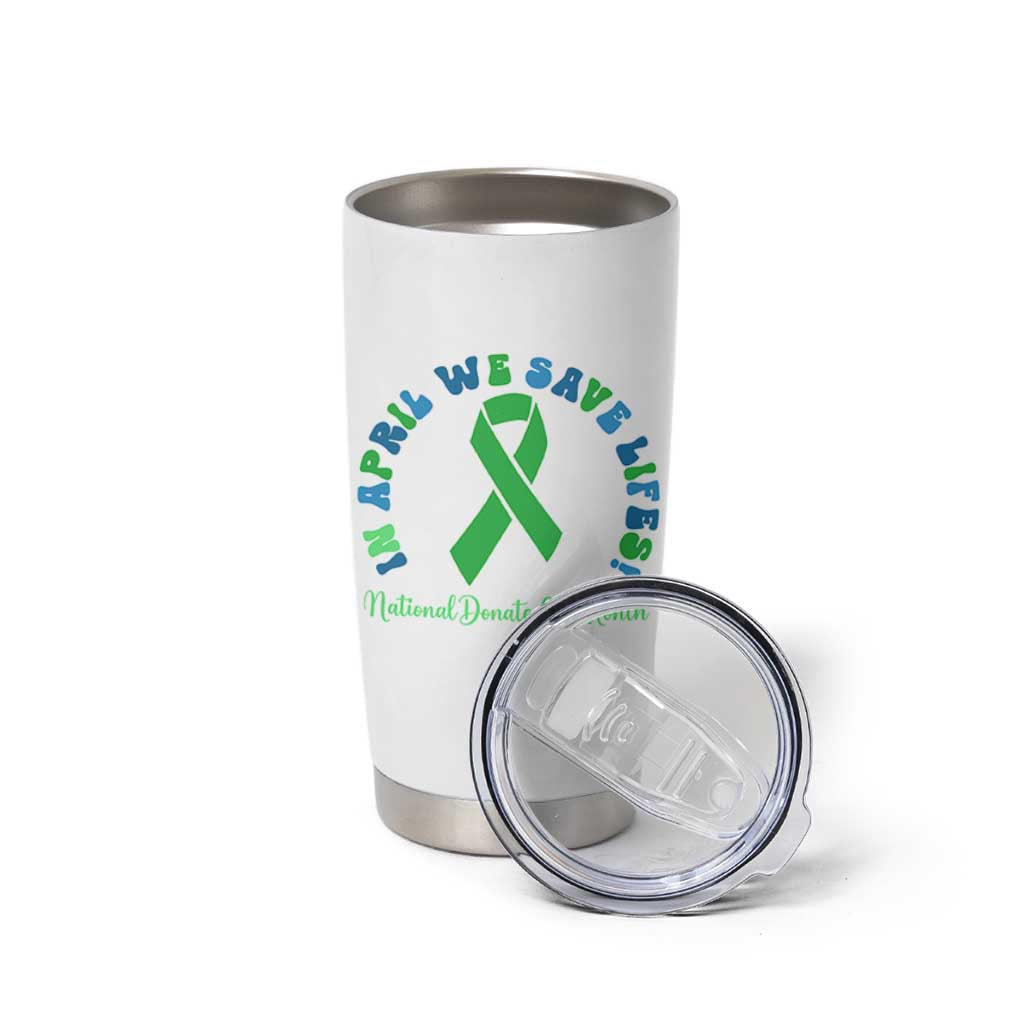 National Donate Life Month Tumbler Cup Green Ribbon Organ Donation In April We Save Lives