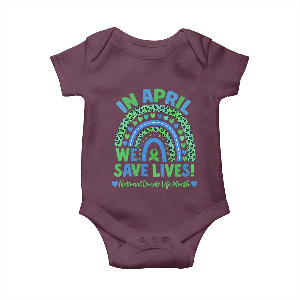 National Donate Life Month Baby Onesie In April We Save Lives Organ Donation Support Green Ribbon