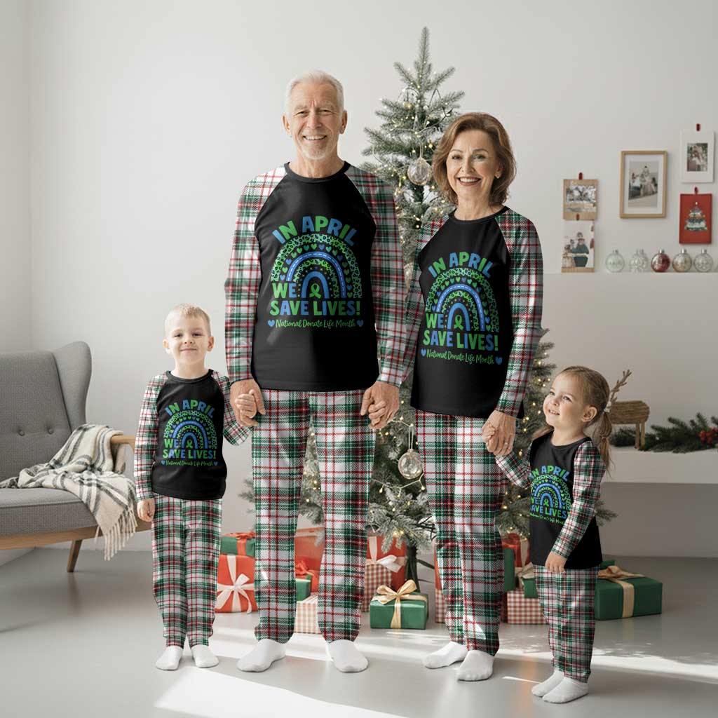 National Donate Life Month Plaid Pajama Set In April We Save Lives Organ Donation Support Green Ribbon