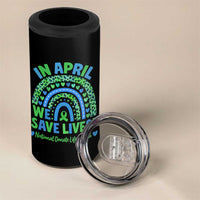 National Donate Life Month 4 in 1 Can Cooler Tumbler In April We Save Lives Organ Donation Support Green Ribbon