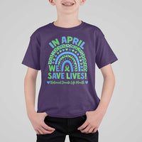National Donate Life Month T Shirt For Kid In April We Save Lives Organ Donation Support Green Ribbon
