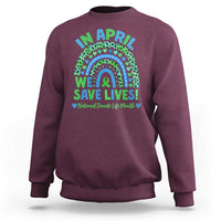 National Donate Life Month Sweatshirt In April We Save Lives Organ Donation Support Green Ribbon