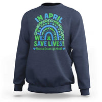 National Donate Life Month Sweatshirt In April We Save Lives Organ Donation Support Green Ribbon