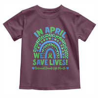National Donate Life Month Toddler T Shirt In April We Save Lives Organ Donation Support Green Ribbon