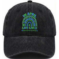 National Donate Life Month Washed Cotton Baseball Cap In April We Save Lives Organ Donation Support Green Ribbon