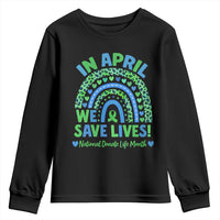 National Donate Life Month Youth Sweatshirt In April We Save Lives Organ Donation Support Green Ribbon
