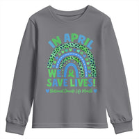 National Donate Life Month Youth Sweatshirt In April We Save Lives Organ Donation Support Green Ribbon