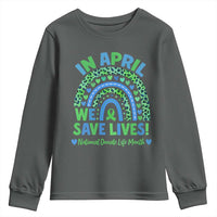 National Donate Life Month Youth Sweatshirt In April We Save Lives Organ Donation Support Green Ribbon