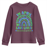 National Donate Life Month Youth Sweatshirt In April We Save Lives Organ Donation Support Green Ribbon