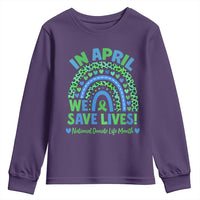 National Donate Life Month Youth Sweatshirt In April We Save Lives Organ Donation Support Green Ribbon