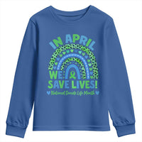 National Donate Life Month Youth Sweatshirt In April We Save Lives Organ Donation Support Green Ribbon