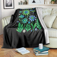 Organ Donation Awareness Throw Blanket Green Ribbon Donate Life Floral