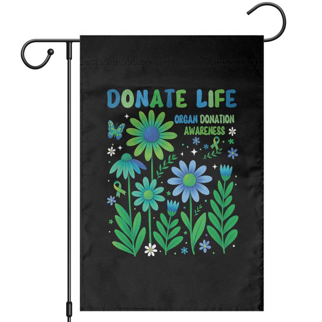 Organ Donation Awareness Garden Flag Green Ribbon Donate Life Floral