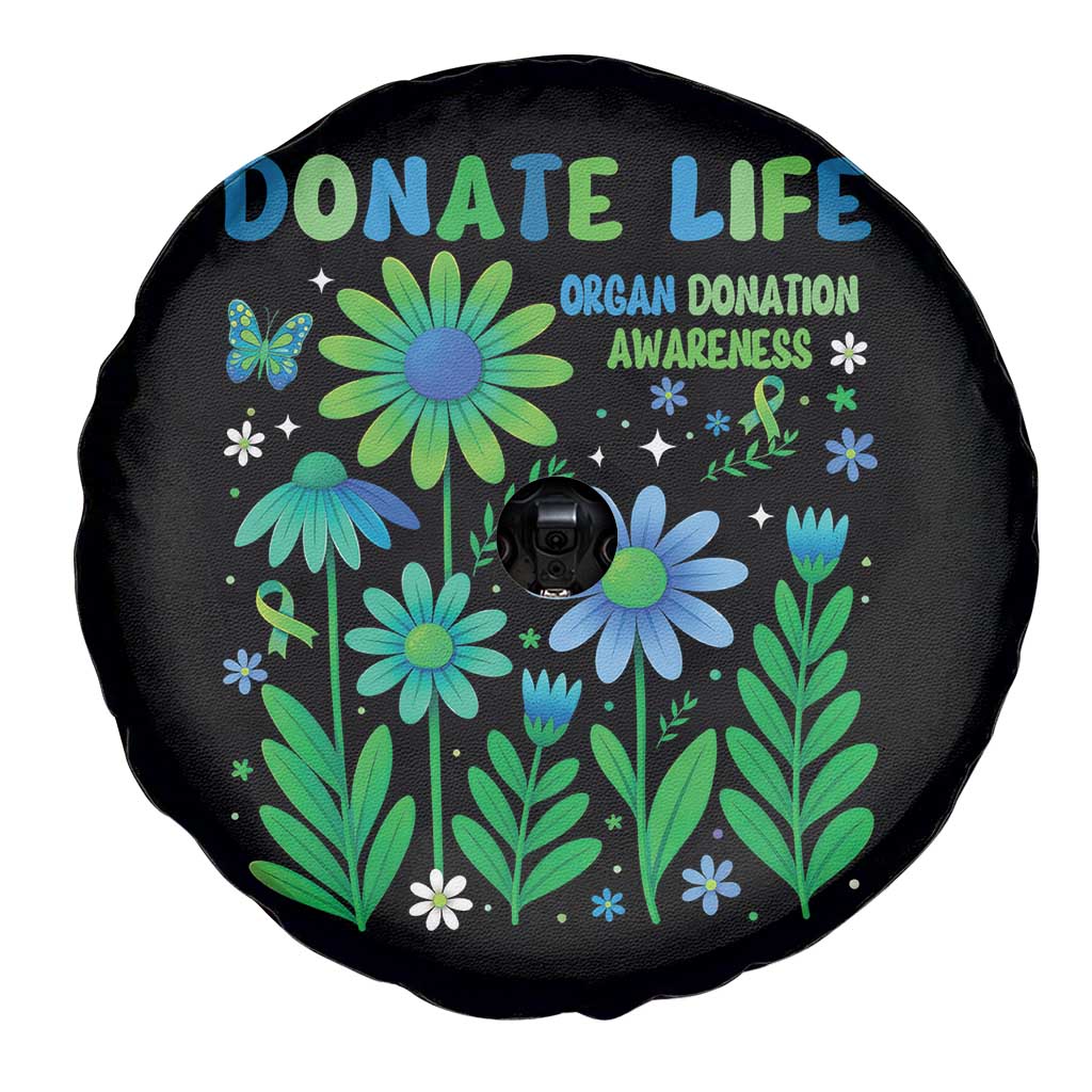 Organ Donation Awareness Spare Tire Cover Green Ribbon Donate Life Floral