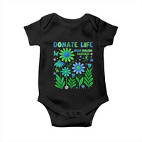 Organ Donation Awareness Baby Onesie Green Ribbon Donate Life Floral