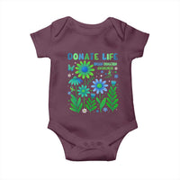 Organ Donation Awareness Baby Onesie Green Ribbon Donate Life Floral