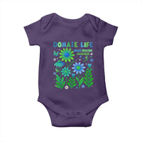 Organ Donation Awareness Baby Onesie Green Ribbon Donate Life Floral