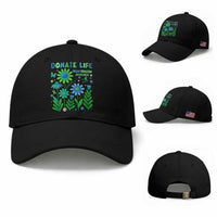 Organ Donation Awareness Baseball Cap Green Ribbon Donate Life Floral