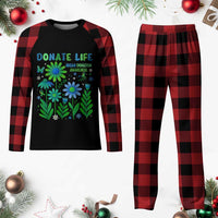 Organ Donation Awareness Plaid Pajama Set Green Ribbon Donate Life Floral