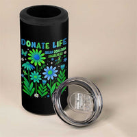 Organ Donation Awareness 4 in 1 Can Cooler Tumbler Green Ribbon Donate Life Floral