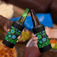 Organ Donation Awareness 4 in 1 Can Cooler Tumbler Green Ribbon Donate Life Floral