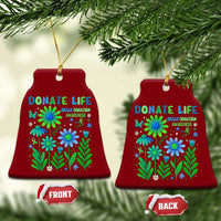 Organ Donation Awareness Ceramic Ornament Green Ribbon Donate Life Floral