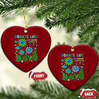 Organ Donation Awareness Ceramic Ornament Green Ribbon Donate Life Floral