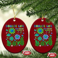 Organ Donation Awareness Ceramic Ornament Green Ribbon Donate Life Floral