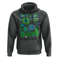 Organ Donation Awareness Hoodie Green Ribbon Donate Life Floral