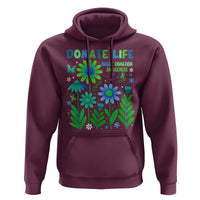 Organ Donation Awareness Hoodie Green Ribbon Donate Life Floral