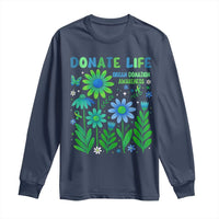 Organ Donation Awareness Long Sleeve Shirt Green Ribbon Donate Life Floral