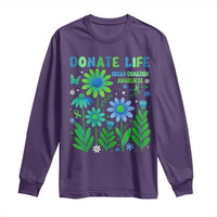 Organ Donation Awareness Long Sleeve Shirt Green Ribbon Donate Life Floral