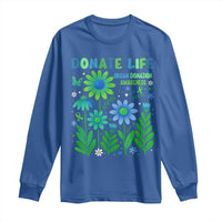 Organ Donation Awareness Long Sleeve Shirt Green Ribbon Donate Life Floral