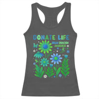 Organ Donation Awareness Racerback Tank Top Green Ribbon Donate Life Floral