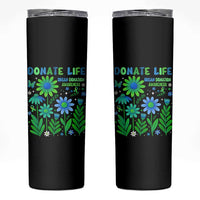 Organ Donation Awareness Skinny Tumbler Green Ribbon Donate Life Floral