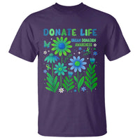 Organ Donation Awareness T Shirt Green Ribbon Donate Life Floral