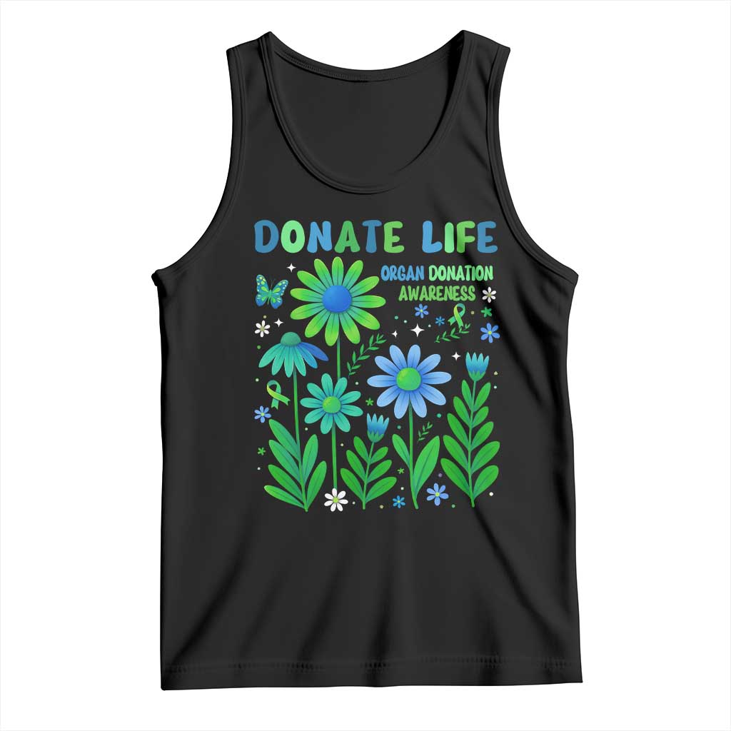 Organ Donation Awareness Tank Top Green Ribbon Donate Life Floral