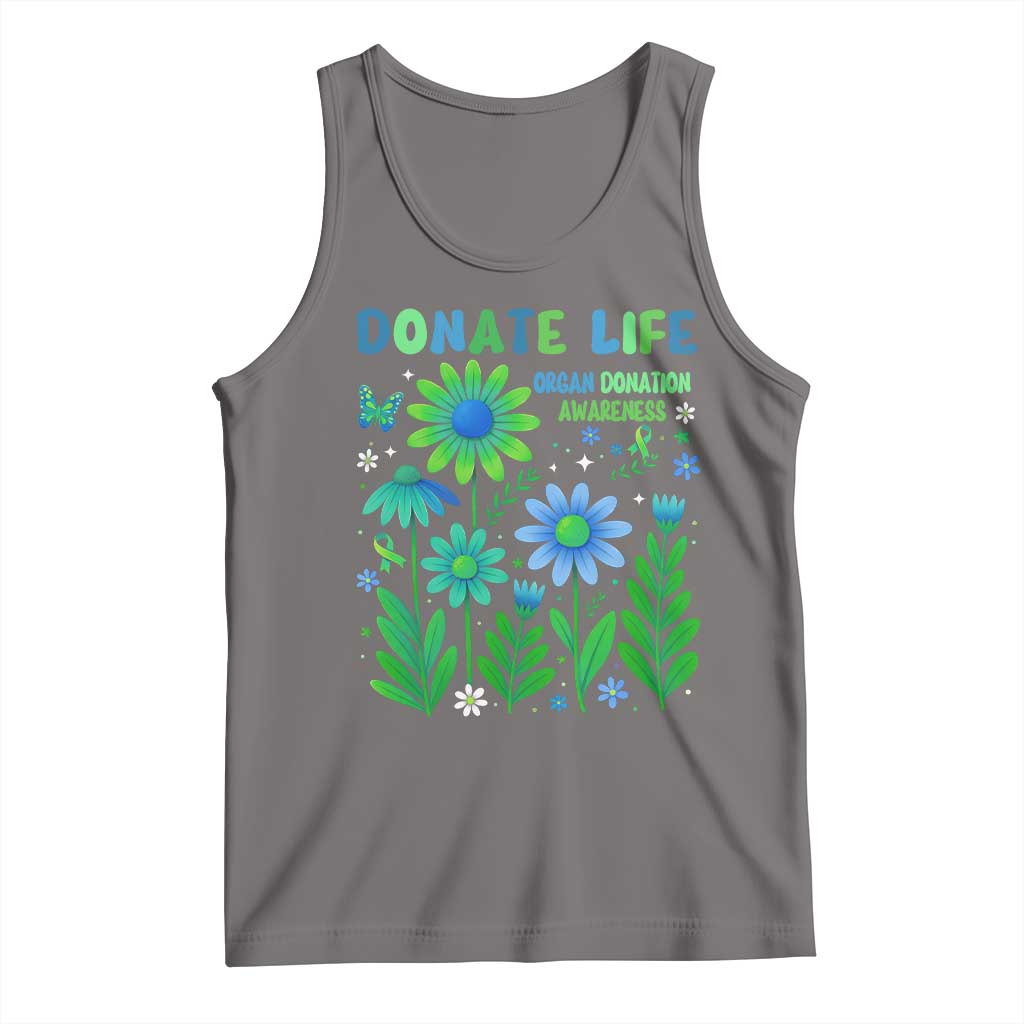 Organ Donation Awareness Tank Top Green Ribbon Donate Life Floral