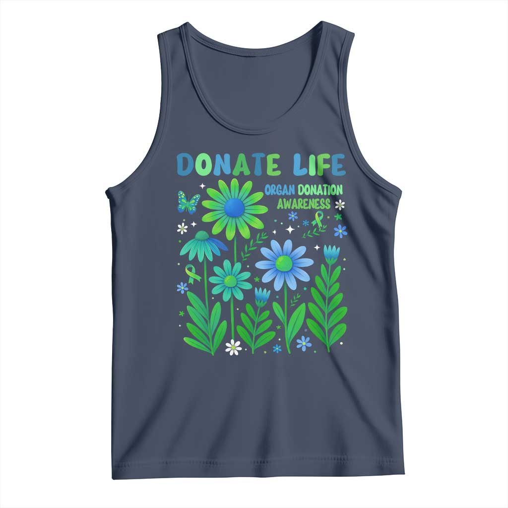 Organ Donation Awareness Tank Top Green Ribbon Donate Life Floral