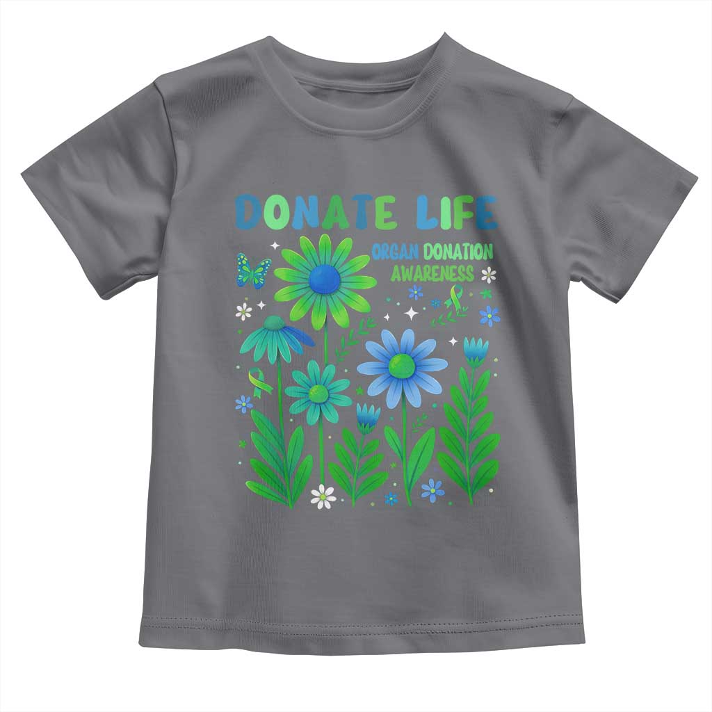Organ Donation Awareness Toddler T Shirt Green Ribbon Donate Life Floral
