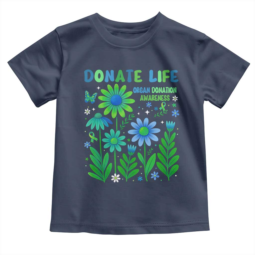 Organ Donation Awareness Toddler T Shirt Green Ribbon Donate Life Floral